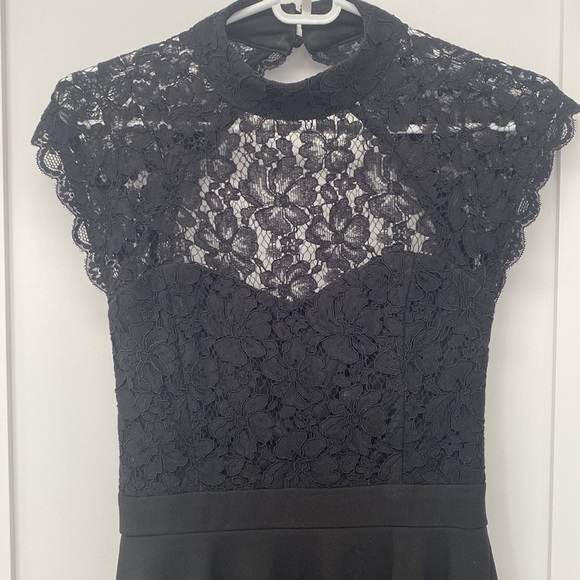 Black Lulus Dress- lace & open back - Picture 2 of 5